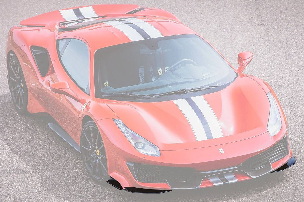 2018-2022 Ferrari 488 Pista OEM Style Carbon Fiber Front Bumper Side Splitter