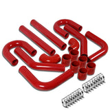 Universal 2.25" Aluminum Intercooler Piping Kit - 8PC Red 90D