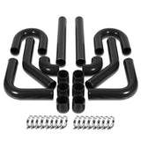 Universal 2.5" Aluminum Intercooler Piping Kit 8PC 90 Degree Black