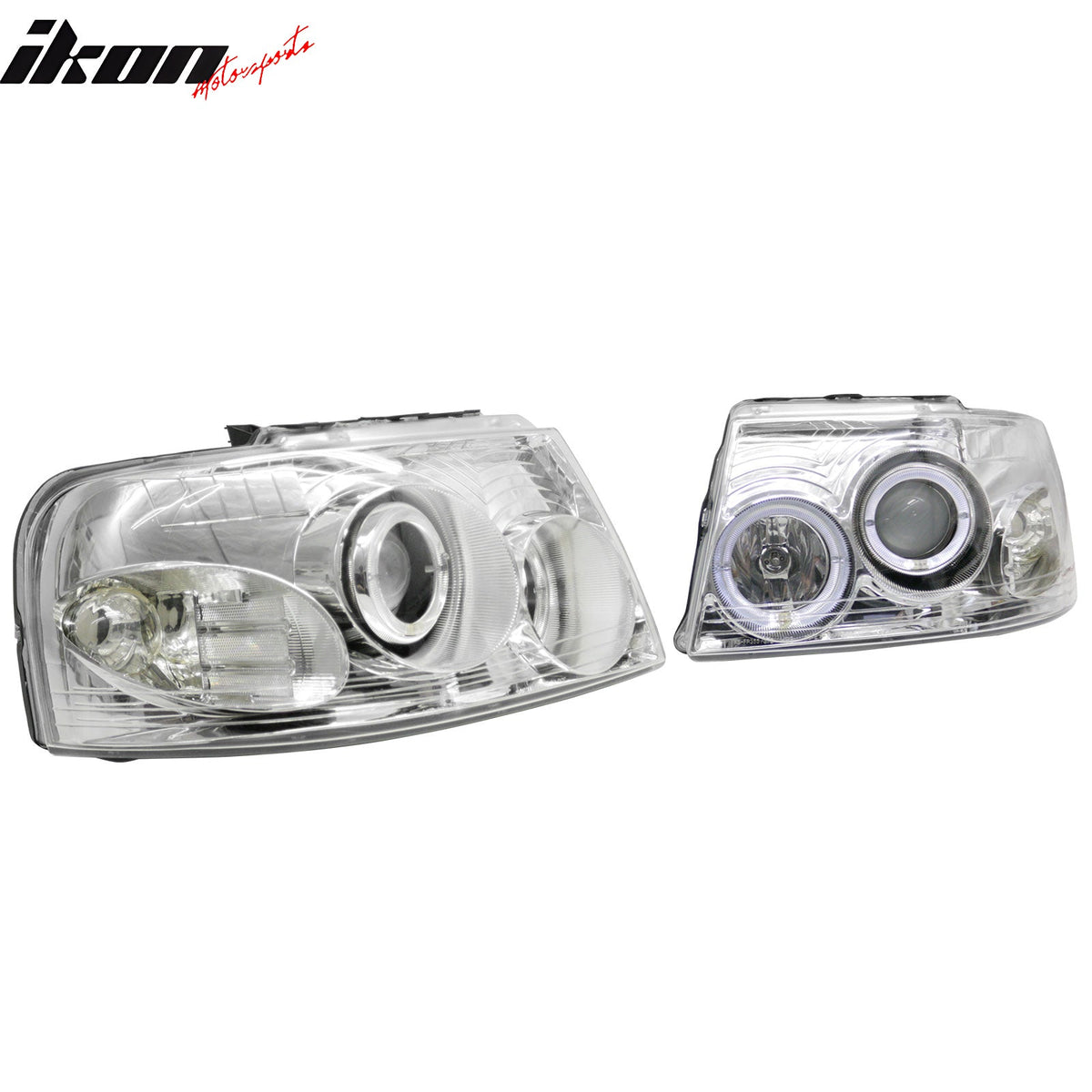 2003-2006 Ford Expedition 2PCS Driver Passenger Side Front Bumper Driving Headlights Head Lamps Assembly Replacement Chrome Housing