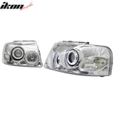 2003-2006 Ford Expedition 2PCS Driver Passenger Side Front Bumper Driving Headlights Head Lamps Assembly Replacement Chrome Housing