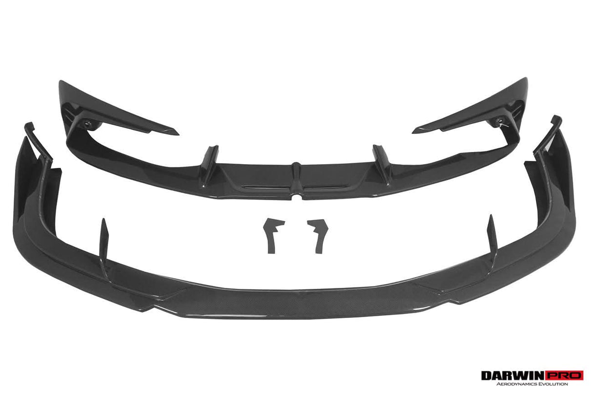 DarwinPRO 2022-2026 Ferrari 296 GTB  GTS Type F171 iMP Carbon Fiber Front Bumper Lip Splitter With Camera holes