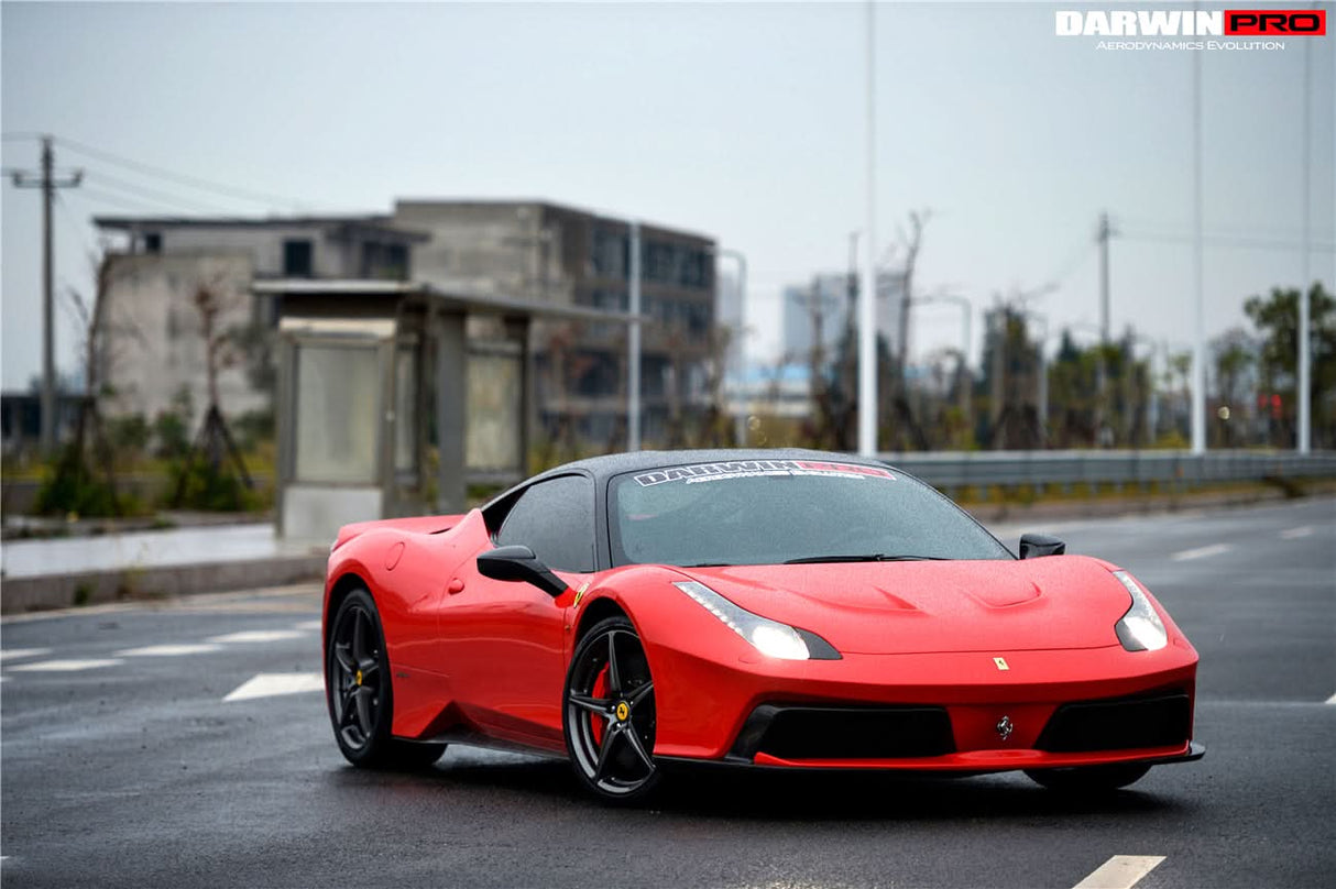 2010-2015 Ferrari 458 Italia and Spider Carbon Fiber Hood and Partial Carbon Fiber Front bumper DarwinPRO (BKSS Design)