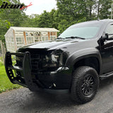 2007-2014 Chevrolet Chevy Avalanche & Tahoe & Suburban 1500 Bull Bar Push Bumper Grille Grill Brush Guard Exterior Auto Parts Heavy-Duty Black Steel