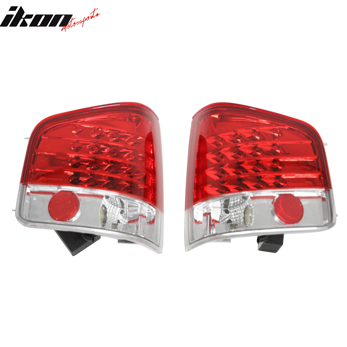 1994-2004 GMC Sonoma Chevy S10 1996-2000 Isuzu Hombre 2PCS Driver Passenger Side Rear Tail Lights Lamps Assembly Replacement Chrome Housing Red Lens