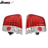 1994-2004 GMC Sonoma Chevy S10 1996-2000 Isuzu Hombre 2PCS Driver Passenger Side Rear Tail Lights Lamps Assembly Replacement Chrome Housing Red Lens