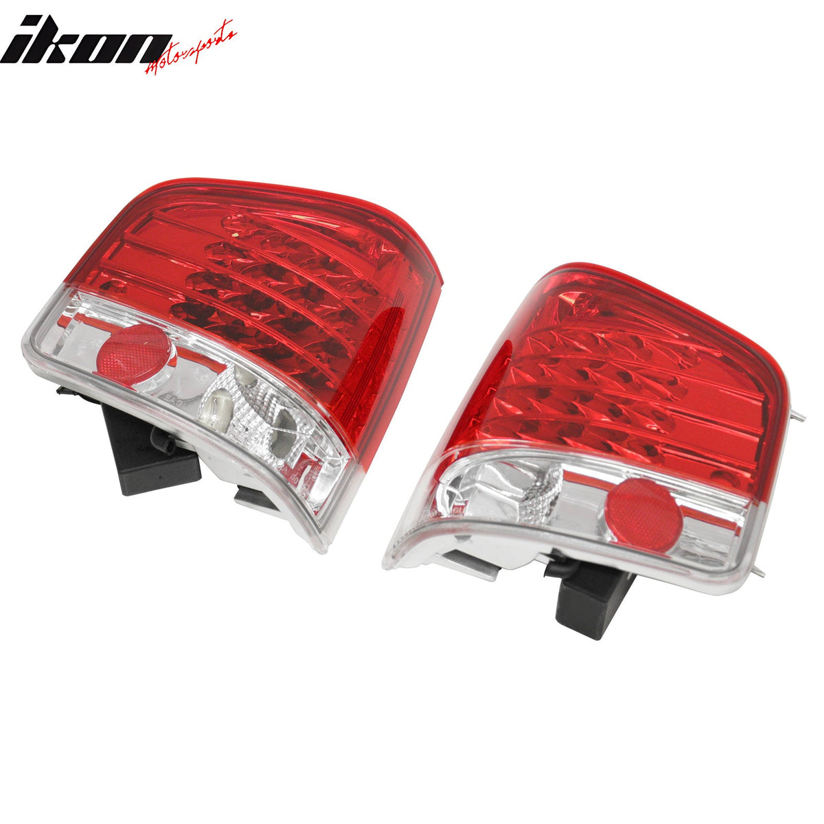 1994-2004 GMC Sonoma Chevy S10 1996-2000 Isuzu Hombre 2PCS Driver Passenger Side Rear Tail Lights Lamps Assembly Replacement Chrome Housing Red Lens