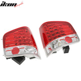 1994-2004 GMC Sonoma Chevy S10 1996-2000 Isuzu Hombre 2PCS Driver Passenger Side Rear Tail Lights Lamps Assembly Replacement Chrome Housing Red Lens