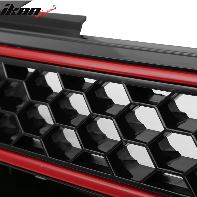 2010-2014 Volkswagen Golf 6 GTI Style Black Red Front Mesh Grille ABS
