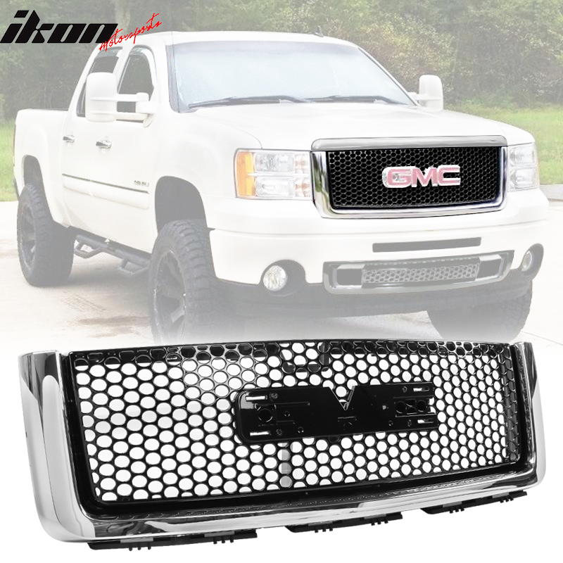 2007-2013 GMC Sierra 1500 Car Front Grille Upper Hood  Guards ABS