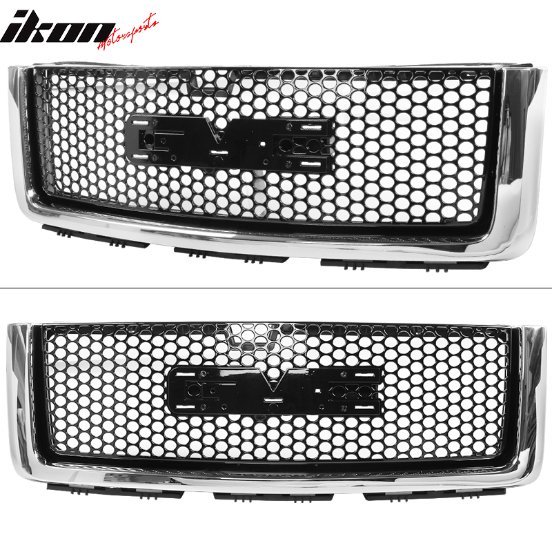 2007-2013 GMC Sierra 1500 Car Front Grille Upper Hood  Guards ABS