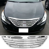2011-2014 Hyundai Sonata Front Upper Mesh Grille Chrome Horizon ABS