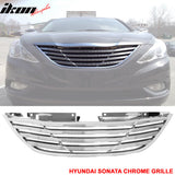 2011-2014 Hyundai Sonata Front Upper Mesh Grille Chrome Horizon ABS