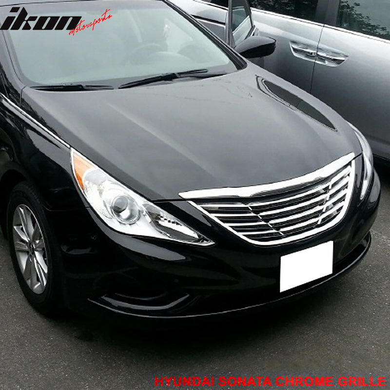 2011-2014 Hyundai Sonata Front Upper Mesh Grille Chrome Horizon ABS