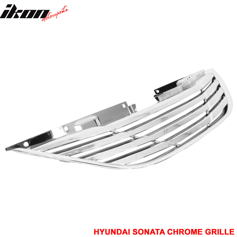2011-2014 Hyundai Sonata Front Upper Mesh Grille Chrome Horizon ABS