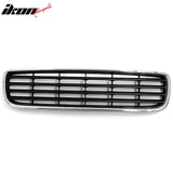 Front Bumper Upper Hood Grille Assembly Replacement 2005-2007 Volvo V70 Black Center Chrome Surround
