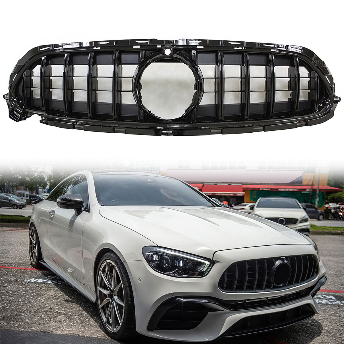 2021-2023 Mercedes-Benz W213 E Class GT Style Front Bumper Hood Grille