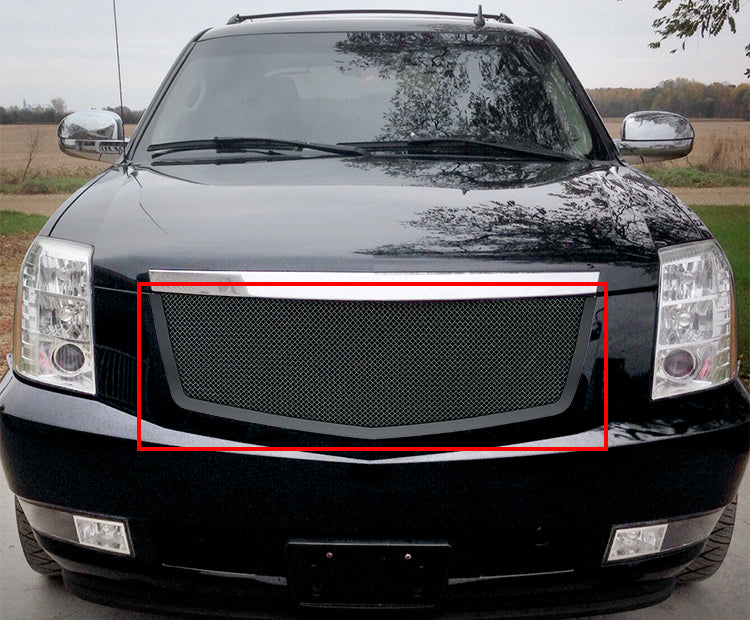 Stainless Steel Main Upper Black Wire Mesh Grille 2007-2014 Cadillac Escalade Not Fit Platinum And Hybrid Models GR01GFD62H