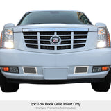 Stainless Steel Tow Hook Mesh Grille 2007-2014 Cadillac Escalade Not Fit ESV Platinum And Hybrid Models Without Tow hook GR01GFD82T