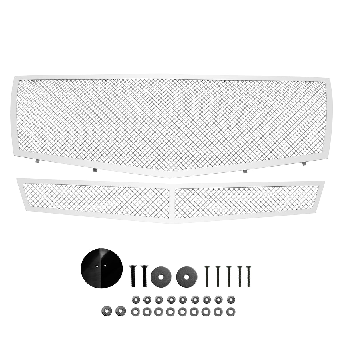 Stainless Steel Main Upper + Lower Bumper Mesh Grille 2008-2013 Cadillac CTS (Not For CTS-V, Not for Models with Adaptive Cruise Control)/2011-2014 Cadillac CTS Coupe (Not For CTS-V Coupe, Not for Models with Adaptive Cruise Control) GR01GGG68T