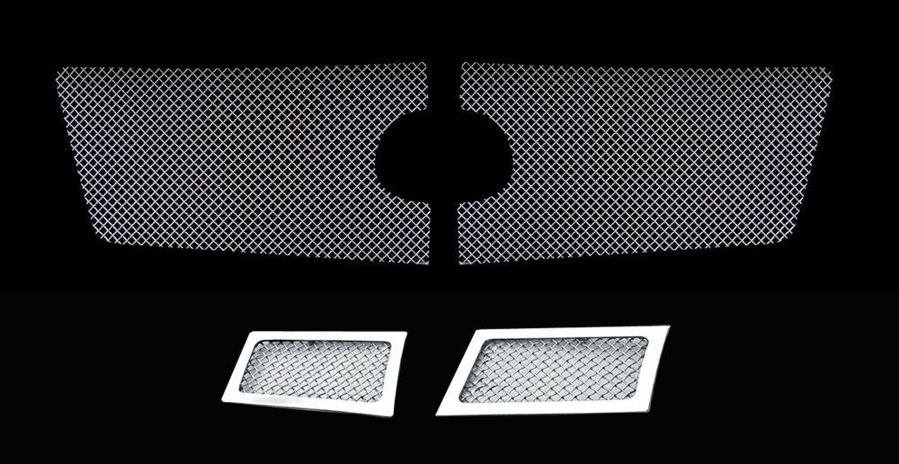 Stainless Steel Main Upper + Tow Hook Mesh Grille 2007-2014 Cadillac Escalade Not Fit ESV/ Platinum/Hybrid Models Without Tow hook GR01GGH25T