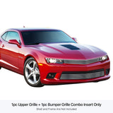 Stainless Steel Main Upper + Lower Bumper Stainless Steel Billet Grille 2014-2015 Chevy Camaro LS/LT With RS Package GR03FAB48S