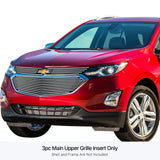 Stainless Steel Main Upper Stainless Steel Billet Grille 2018-2021 Chevy Equinox Only Fits Bar Style OE Grille GR03FEA98S