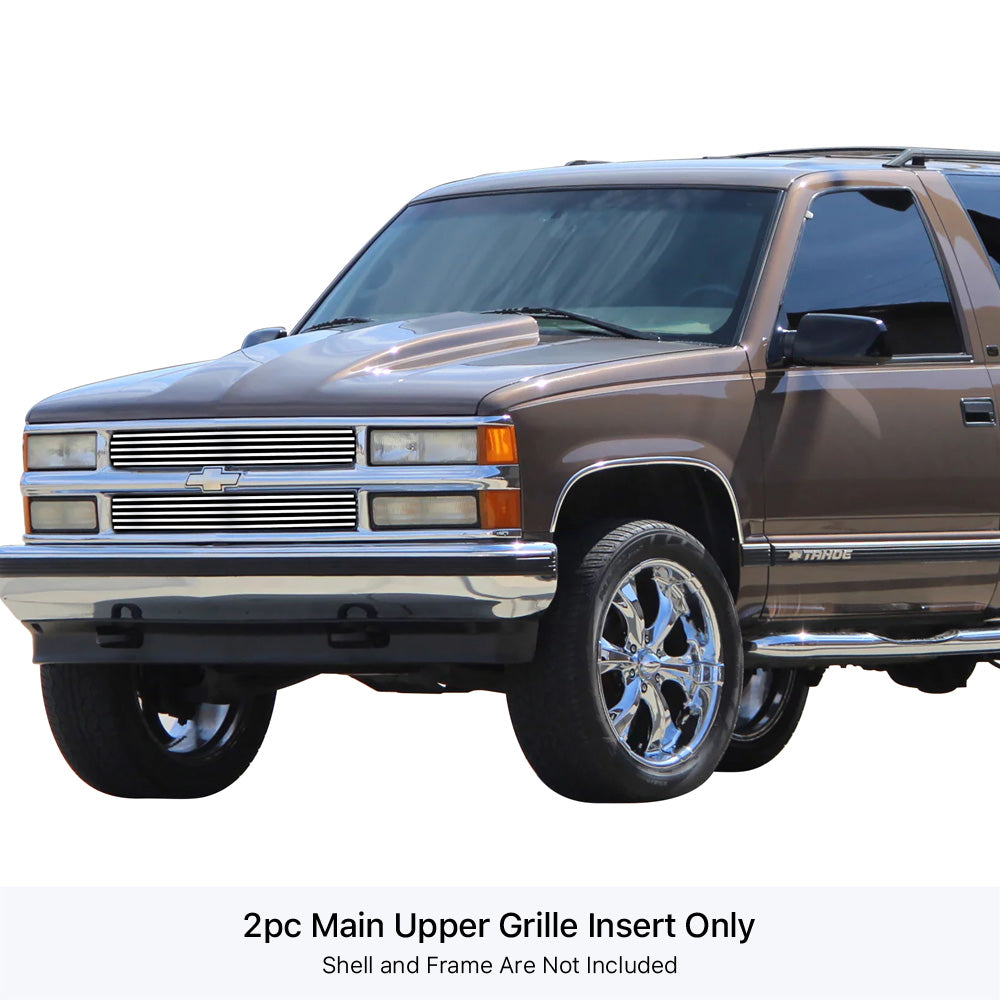 Stainless Steel Main Upper Stainless Steel Billet Grille 1994-1999 Chevy Blazer Not For S-10/1994-1999 Chevy C/K Pickup Not For C2500 Single Light/1994-1999 Chevy Suburban /1994-1999 Chevy Tahoe GR03FEG06S