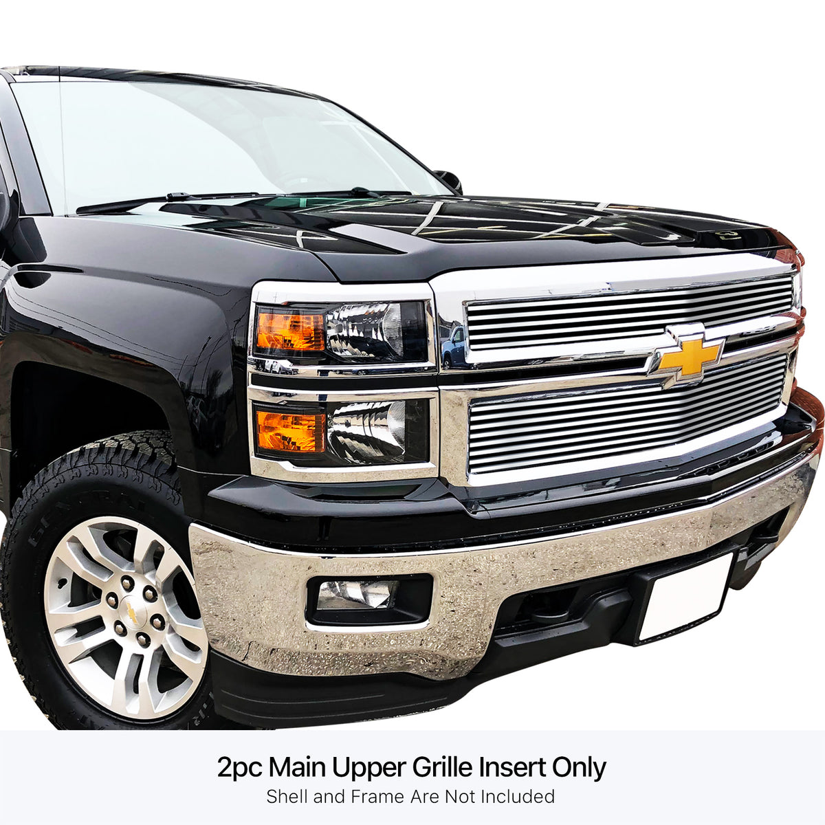 Stainless Steel Main Upper Stainless Steel Billet Grille 2014-2015 Chevy Silverado 1500 Not for Z71 GR03FEI50S