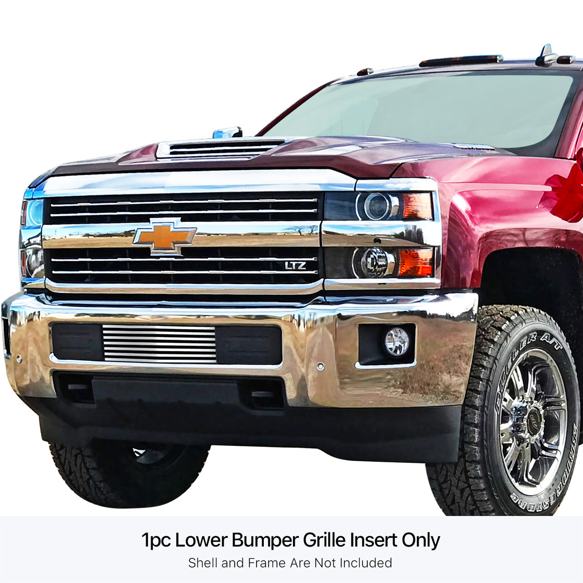 Stainless Steel Lower Bumper Stainless Steel Billet Grille 2015-2019 Chevy Silverado 2500 HD /2015-2019 Chevy Silverado 3500 HD GR03FFC19S