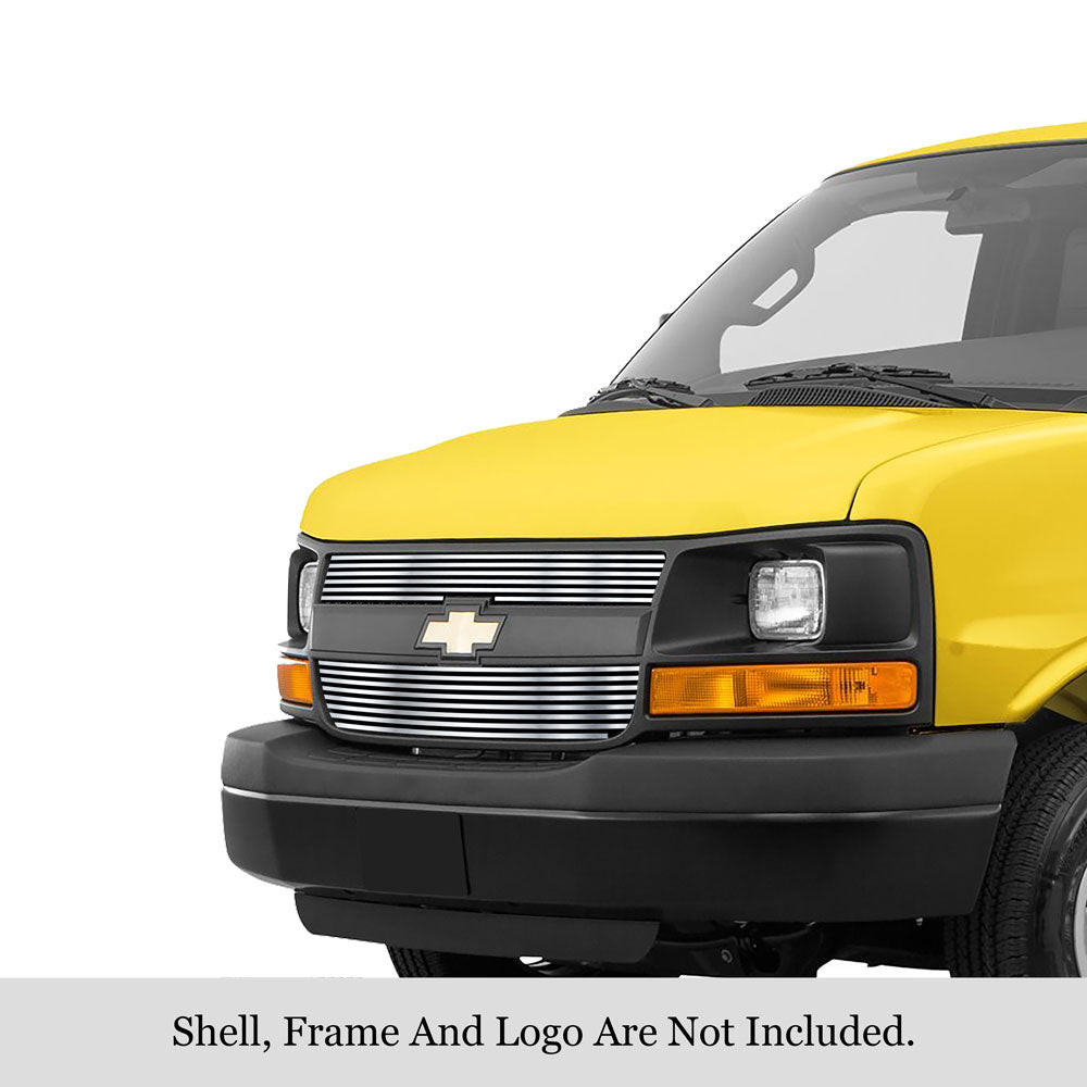 Stainless Steel Main Upper Stainless Steel Billet Grille 2003-2020 Chevy Express Van GR03FFD36S
