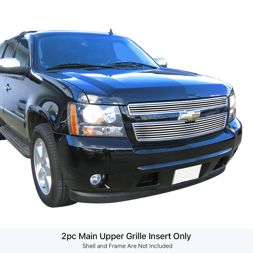 Stainless Steel Main Upper Stainless Steel Billet Grille 2007-2014 Chevy Avalanche /2007-2014 Chevy Suburban /2007-2014 Chevy Tahoe Not For Hybrid GR03FFD51S