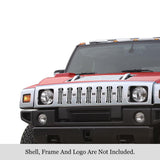Stainless Steel Main Upper Stainless Steel Billet Grille 2003-2007 Hummer H2 GR03FFE24S
