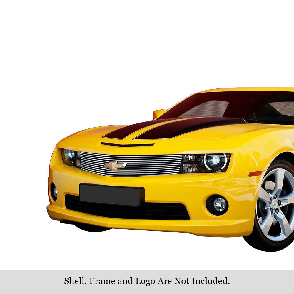 Stainless Steel Main Upper Stainless Steel Billet Grille 2010-2013 Chevy Camaro Short With Logo Show Not for ZL1 Model GR03FFG23C
