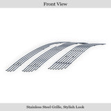 Stainless Steel Main Upper + Lower Bumper Stainless Steel Billet Grille 2007-2013 Chevy Silverado 1500 only for Models with logo height exceeding center bar GR03FGH62S