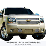 Stainless Steel Main Upper + Tow Hook Stainless Steel Billet Grille 2007-2014 Chevy Avalanche /2007-2014 Chevy Suburban /2007-2014 Chevy Tahoe Not For Hybrid GR03FGI19S