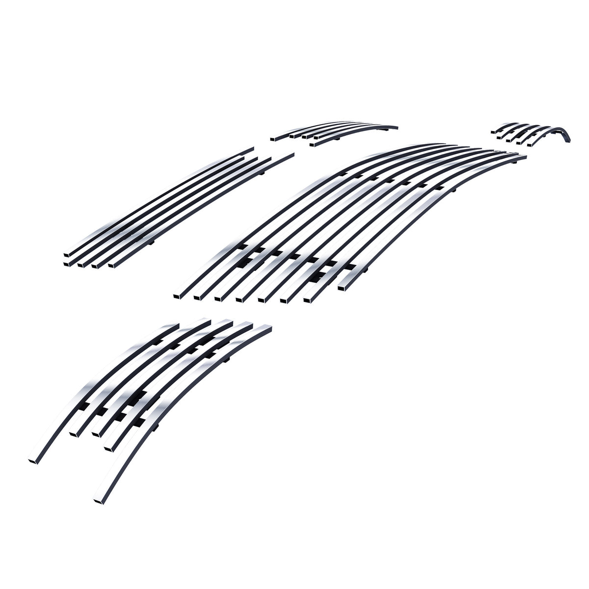 Stainless Steel Main Upper + Lower Bumper Stainless Steel Billet Grille 2006-2013 Chevy Impala With Fog Light /2014-2016 Chevy Impala Limited Model Only With Fog Light GR03FGI20S