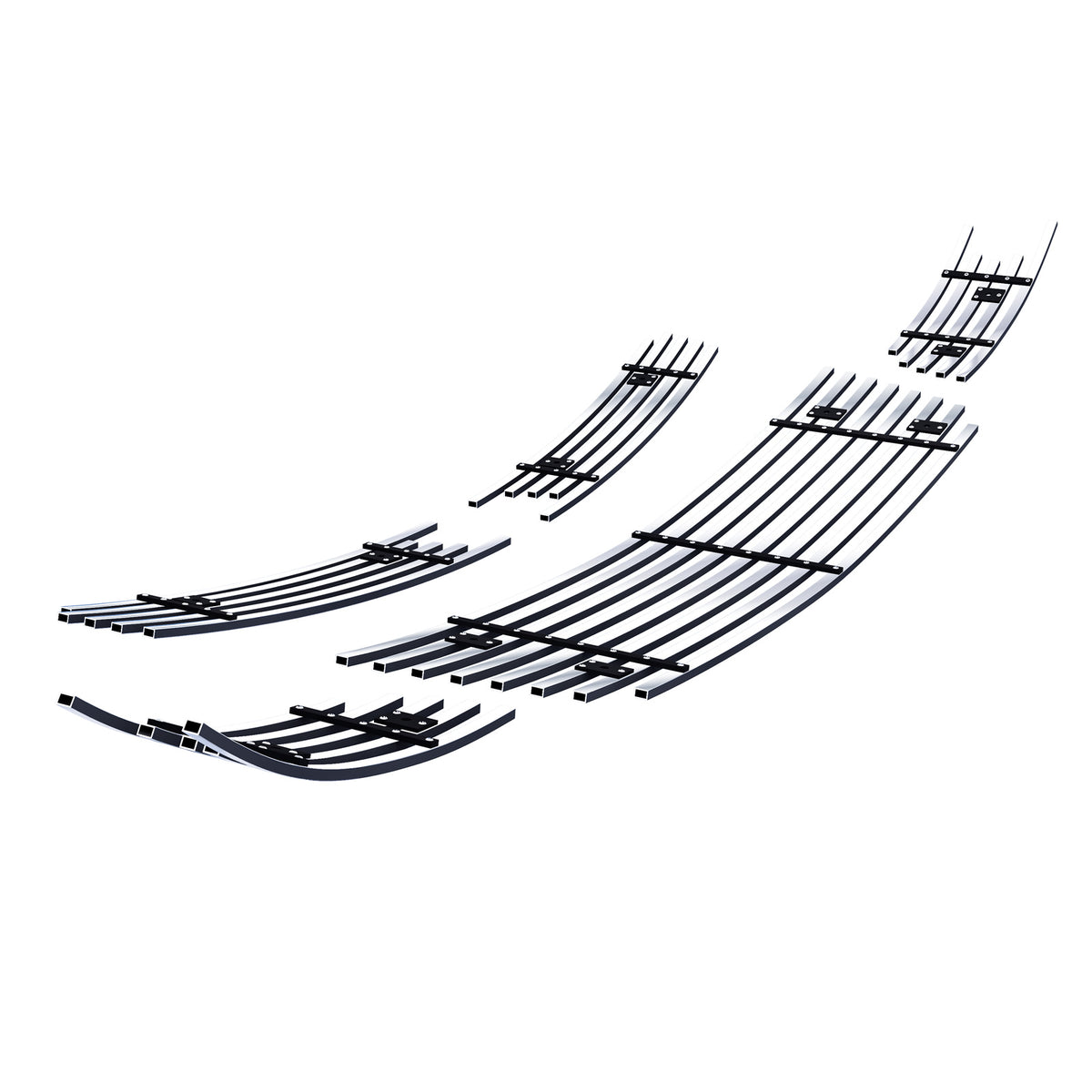 Stainless Steel Main Upper + Lower Bumper Stainless Steel Billet Grille 2006-2013 Chevy Impala With Fog Light /2014-2016 Chevy Impala Limited Model Only With Fog Light GR03FGI20S