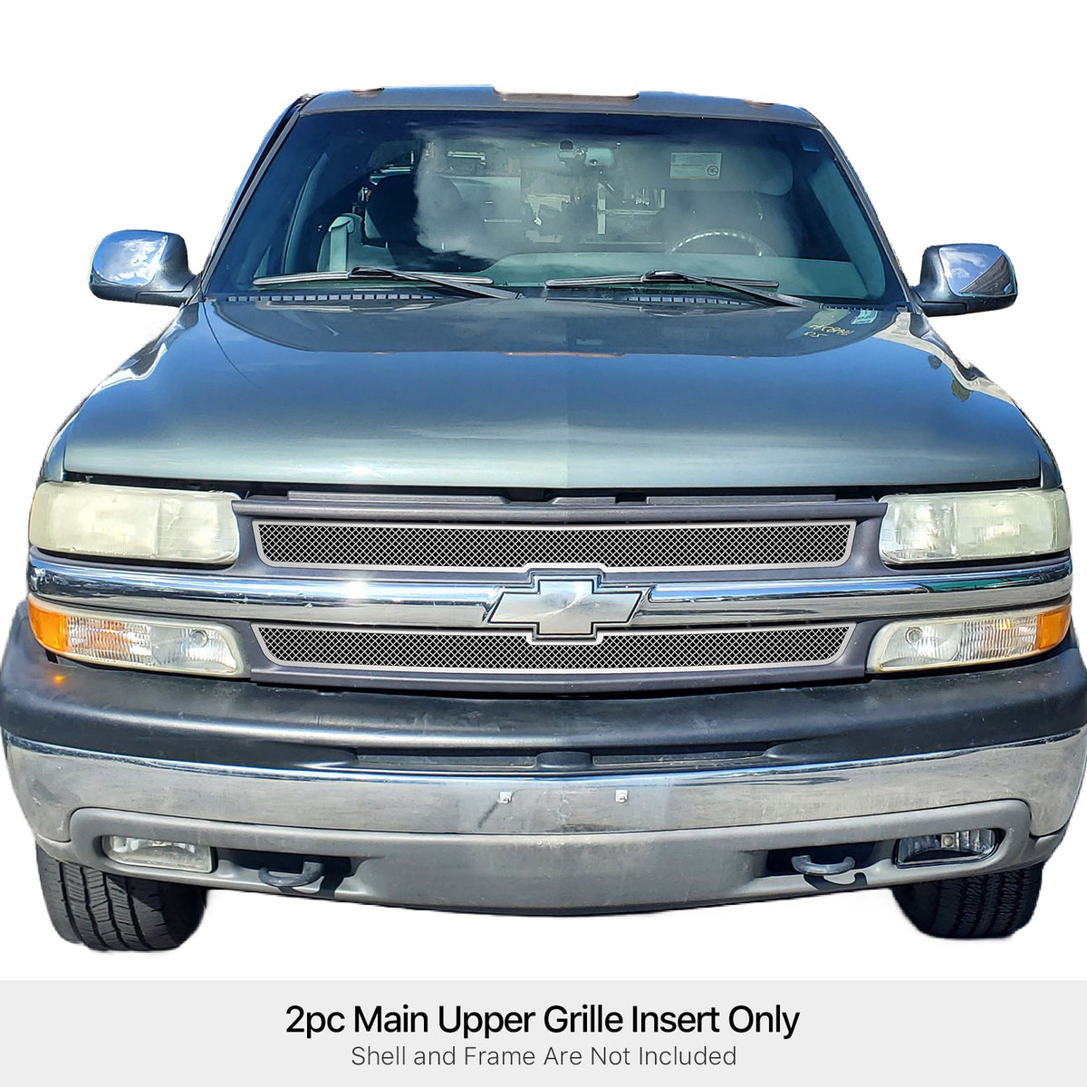 Stainless Steel Main Upper Mesh Grille 1999-2002 Chevy Silverado 1500/1500 HD/2500 /2000-2006 Chevy Suburban /2000-2006 Chevy Tahoe /1999-2000 Chevy Silverado 2500 HD/3500 GR03GEG01T