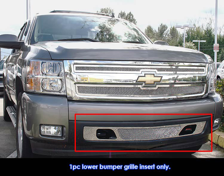 Stainless Steel Lower Bumper Mesh Grille 2007-2013 Chevy Silverado 1500 GR03GEG67T