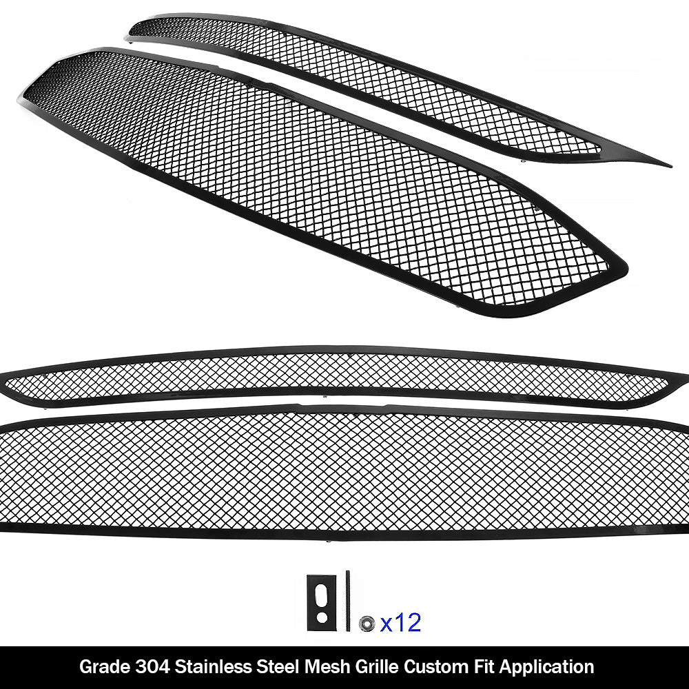 Stainless Steel Main Upper Black Wire Mesh Grille 2016-2018 Chevy Malibu (Not for Limited Model) GR03GFC73H