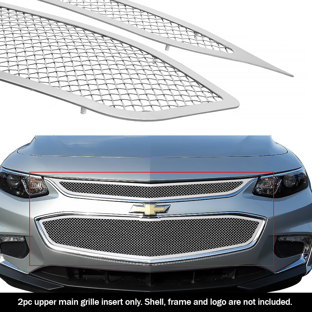 Stainless Steel Main Upper Mesh Grille 2016-2018 Chevy Malibu (Not for Limited Model) GR03GFC73T