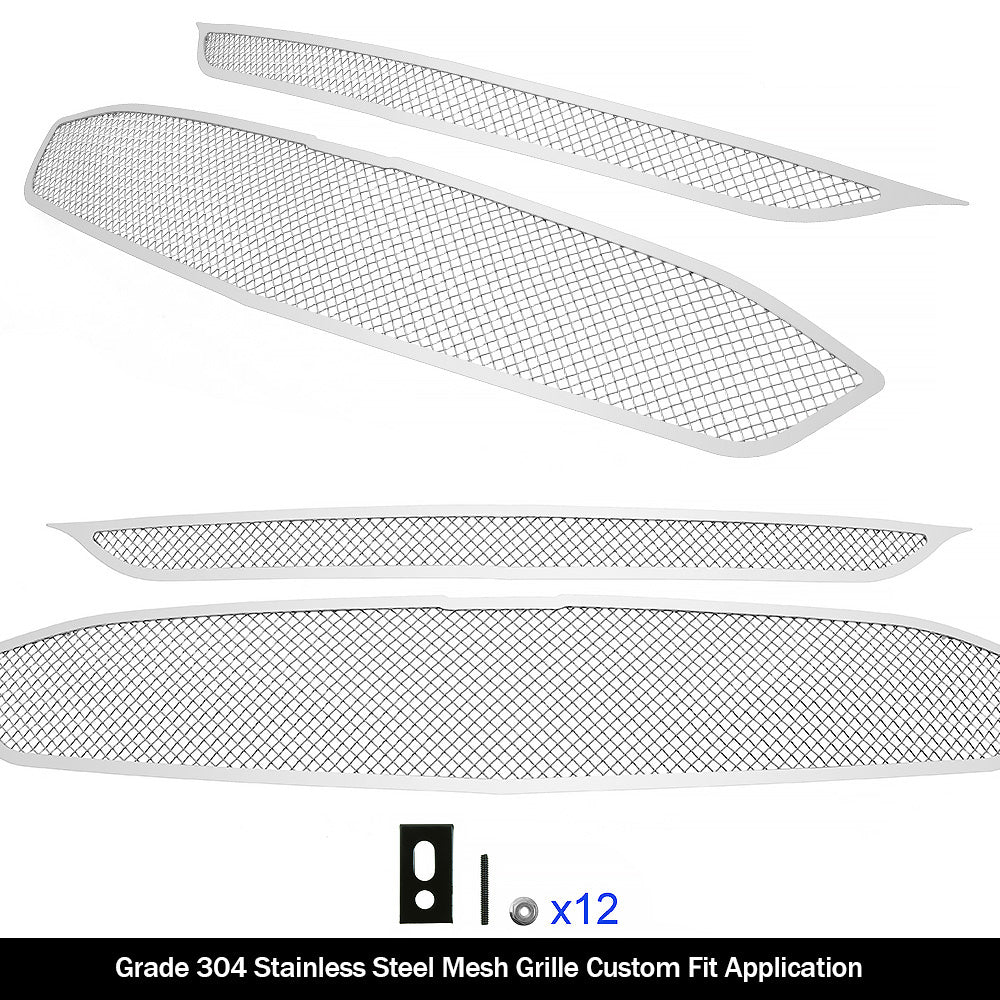 Stainless Steel Main Upper Mesh Grille 2016-2018 Chevy Malibu (Not for Limited Model) GR03GFC73T