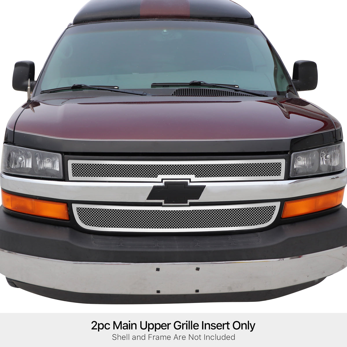 Stainless Steel Main Upper Mesh Grille 2003-2020 Chevy Express Van GR03GFD36T