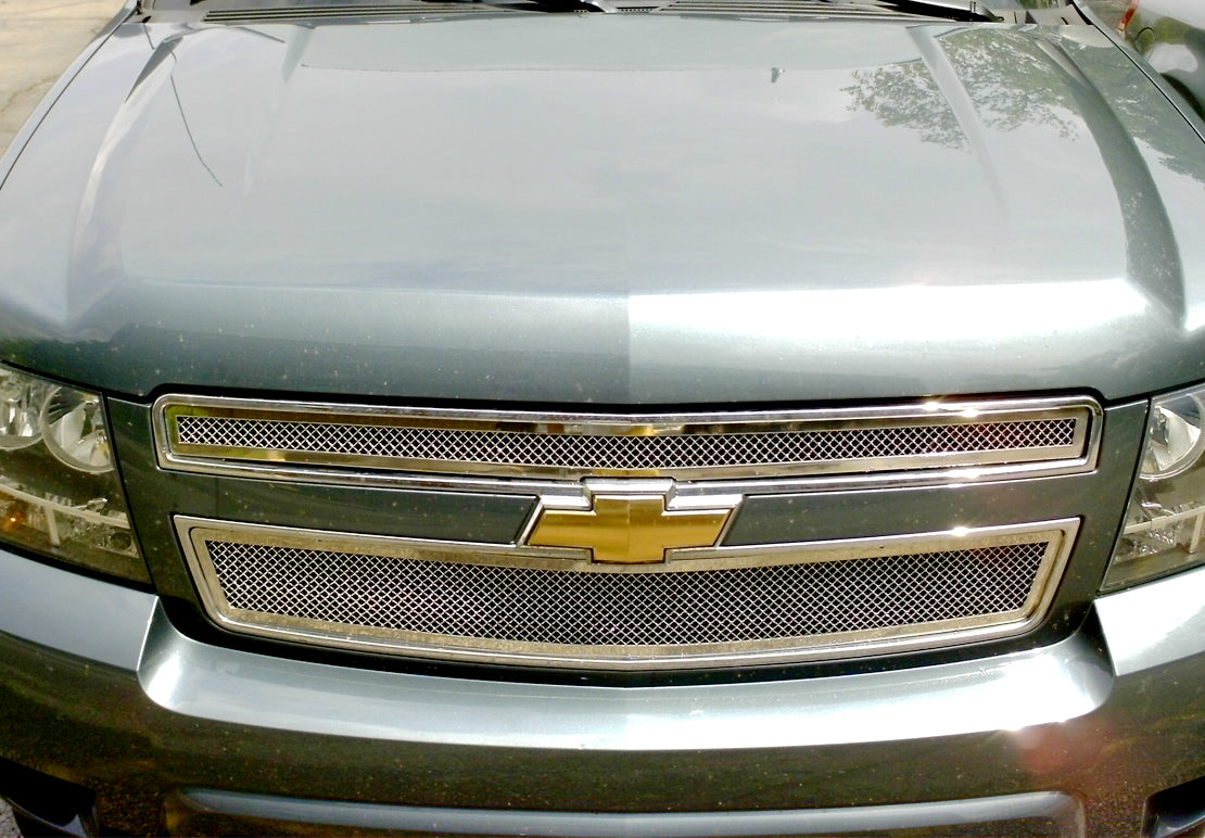 Stainless Steel Main Upper Mesh Grille 2007-2014 Chevy Avalanche /2007-2014 Chevy Suburban /2007-2014 Chevy Tahoe Not For Hybrid GR03GFD51T