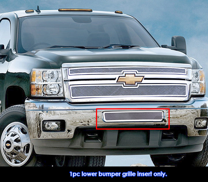 Stainless Steel Lower Bumper Mesh Grille 2011-2014 Chevy Silverado 2500 HD /2011-2014 Chevy Silverado 3500 HD GR03GFH32T
