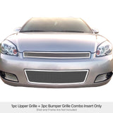 Stainless Steel Main Upper + Lower Bumper Mesh Grille 2006-2013 Chevy Impala With Fog Light /2014-2016 Chevy Impala Limited Model Only With Fog Light GR03GGH17T