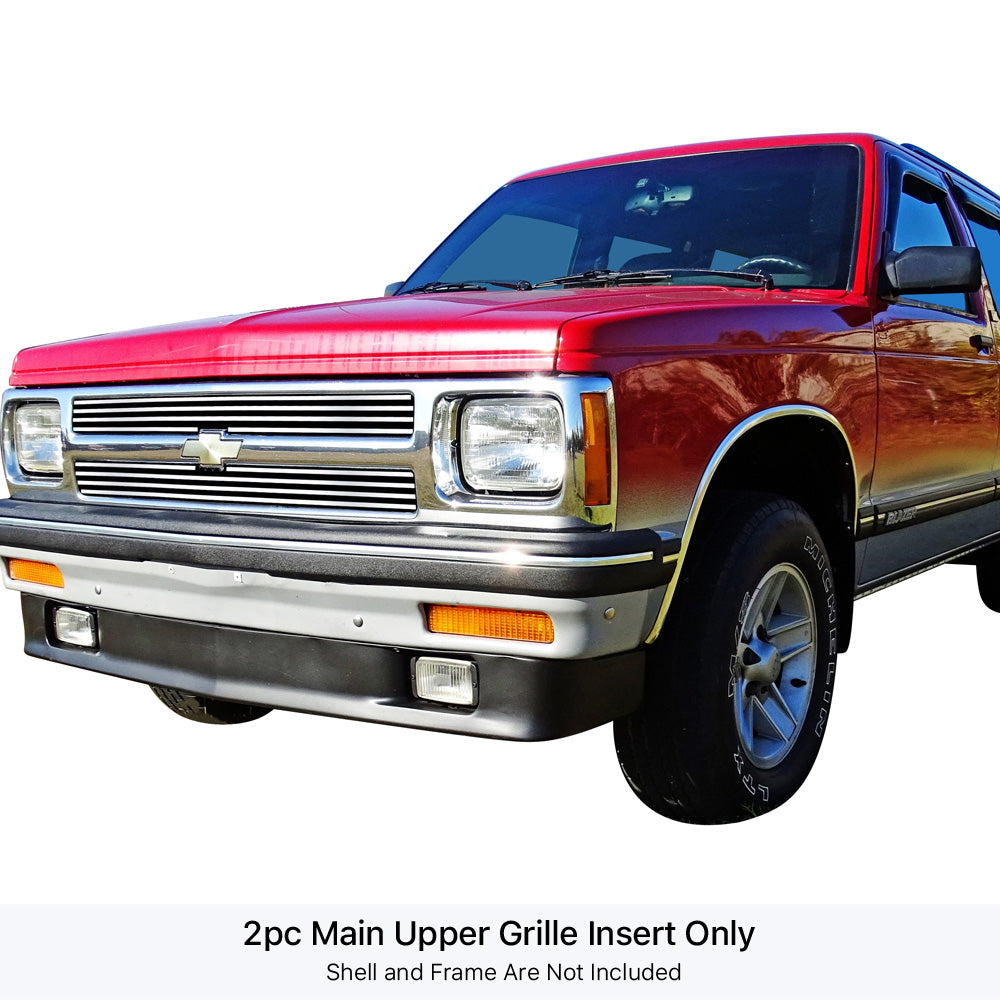 Stainless Steel Main Upper Stainless Steel Billet Grille 1991-1992 Chevy S-10 Blazer/1991-1992 Chevy S-10 GR03HEJ42S