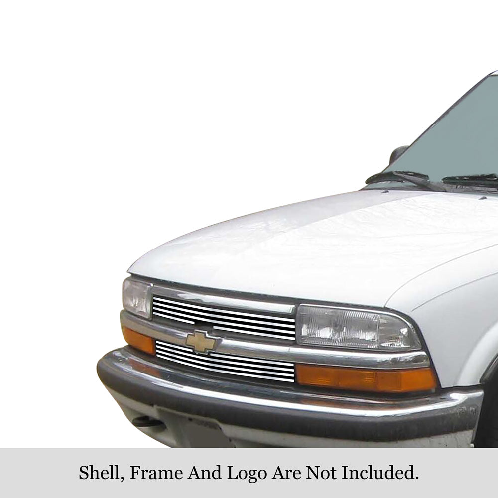 Stainless Steel Main Upper Stainless Steel Billet Grille 1998-2005 Chevy Blazer Horizontal Bar/1998-2004 Chevy S-10 Horizontal Bar GR03HEJ44S