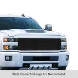 Stainless Steel Main Upper Black Stainless Steel Billet Grille 2015-2019 Chevy Silverado 2500 HD /2015-2019 Chevy Silverado 3500 HD GR03HFC33J